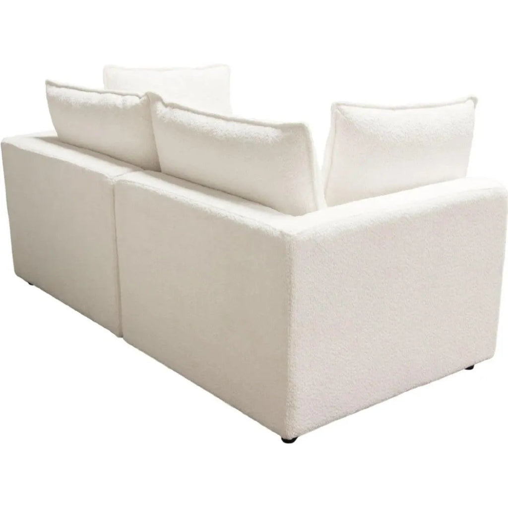 Ivy 2 - Piece Modular Sofa White Faux Shearling - LOOMLAN - Diamond Sofa - Modular Sofas