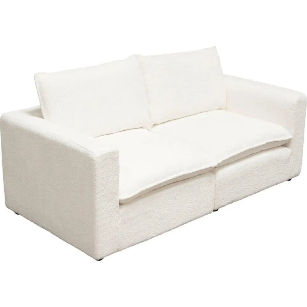 Ivy 2 - Piece Modular Sofa White Faux Shearling - LOOMLAN - Diamond Sofa - Modular Sofas