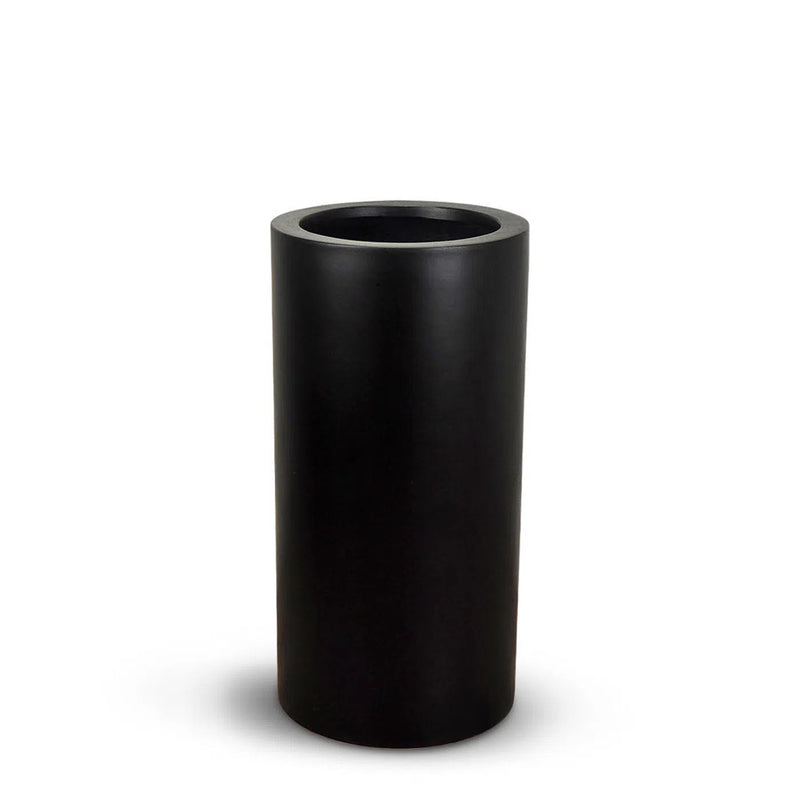 Cylinder Modern Designed Outdoor Matte Black Planter