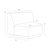 Jaclyn Fabric Modular Armless Chair - LOOMLAN - SUNPAN - Modular Sofas
