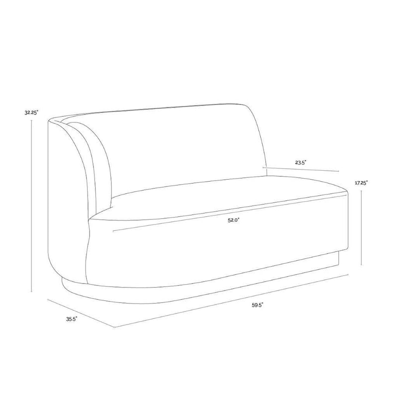 Jaclyn Fabric Modular Left Armchair - LOOMLAN - SUNPAN - Modular Sofas