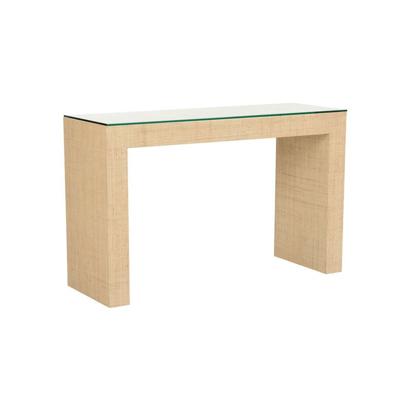 Jamila Natural Raffia Coverd Console Table - LOOMLAN - Chelsea House - Console Tables