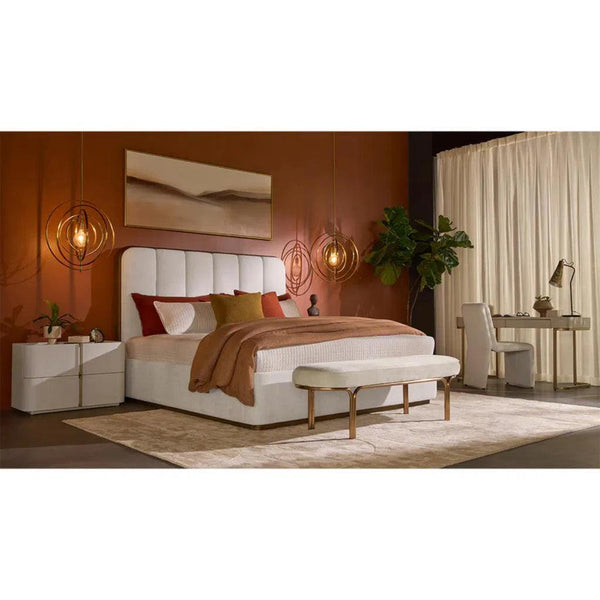 Jamille Leather Wooden Nightstand - LOOMLAN - SUNPAN - Nightstands