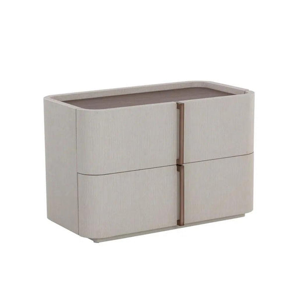 Jamille Leather Wooden Nightstand - LOOMLAN - SUNPAN - Nightstands