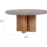 Java Outdoor Teak & Concrete Dining Table - Slate Gray - LOOMLAN - Seasonal Living - Outdoor Dining Tables