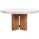 Java Outdoor Teak & Concrete Dining Table - White - LOOMLAN - Seasonal Living - Outdoor Dining Tables