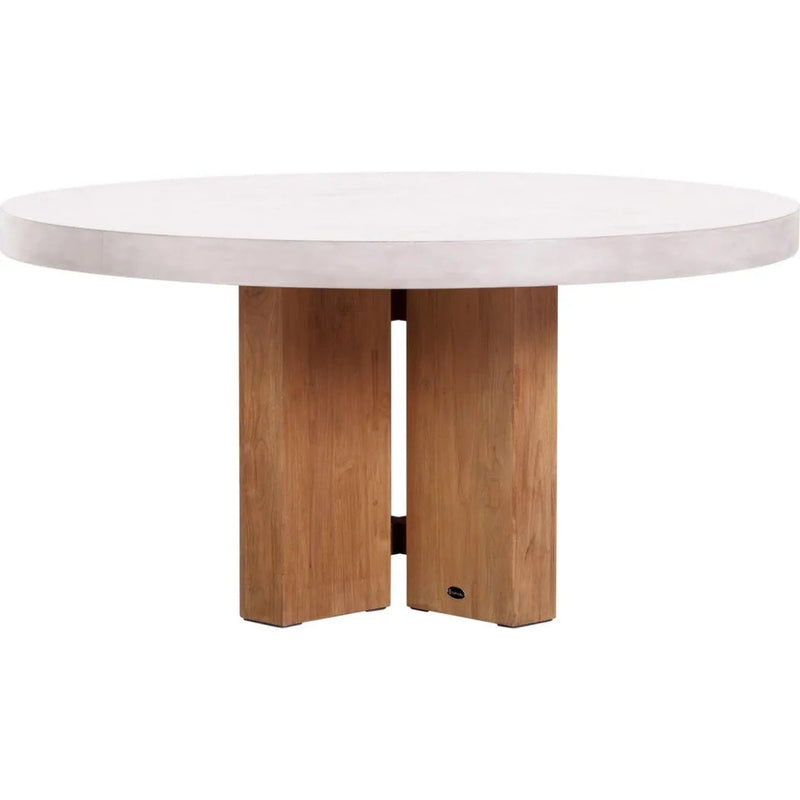 Java Outdoor Teak & Concrete Dining Table - White - LOOMLAN - Seasonal Living - Outdoor Dining Tables
