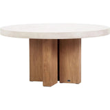 Java Outdoor Teak & Concrete Dining Table - White - LOOMLAN - Seasonal Living - Outdoor Dining Tables