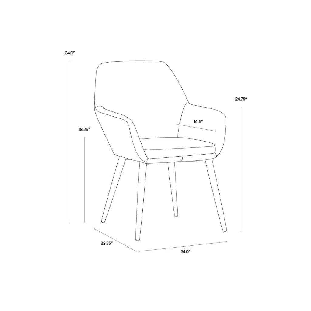 Jayna Fabric Dining Armchair - LOOMLAN - Dining Chairs