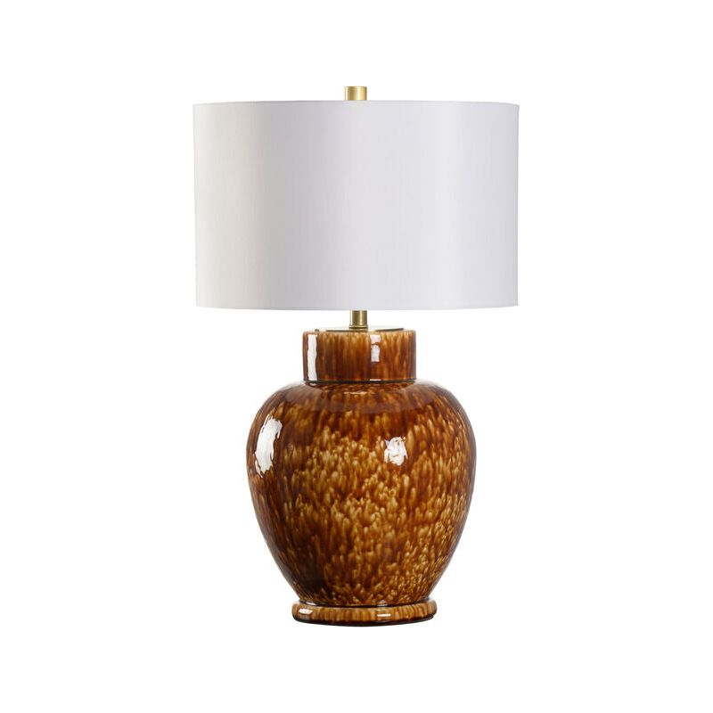 Jennifer Tortoise Brown Ceramic Vase Table Lamp - LOOMLAN - Chelsea House - Table Lamps