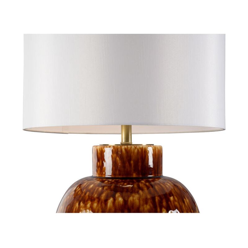 Jennifer Tortoise Brown Ceramic Vase Table Lamp - LOOMLAN - Chelsea House - Table Lamps