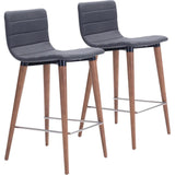 Jericho Counter Chair (Set of 2) Gray - LOOMLAN - Zuo Modern - Counter Stools