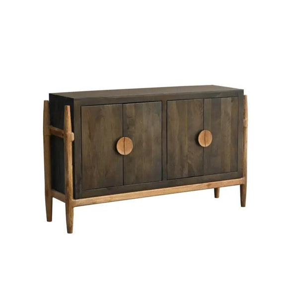 Jerrick Wooden Dark Brown 4 Door Sideboard - LOOMLAN - LOOMLAN - Sideboards