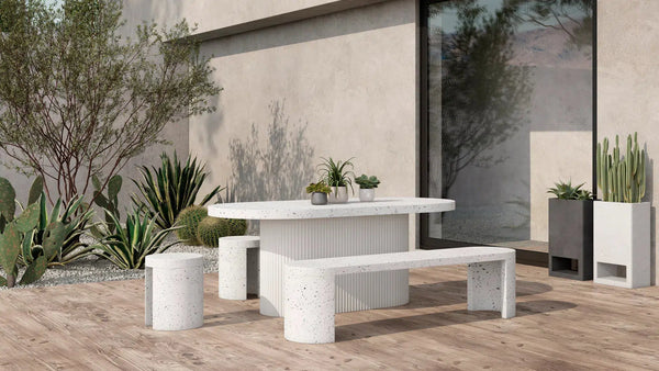 15 Inch Outdoor Stool White Contemporary