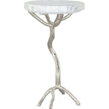 Joel Side Table White & Silver - LOOMLAN - Zuo Modern - Side Tables