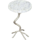 Joel Side Table White & Silver - LOOMLAN - Zuo Modern - Side Tables