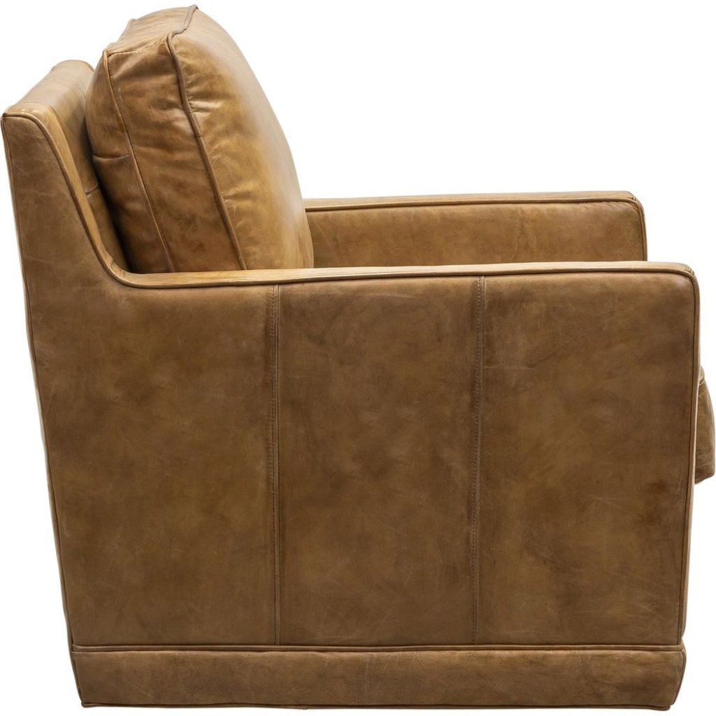 Josie Leather Modern Comfort Swivel Chair - LOOMLAN - Olivia + Quinn - Club Chairs