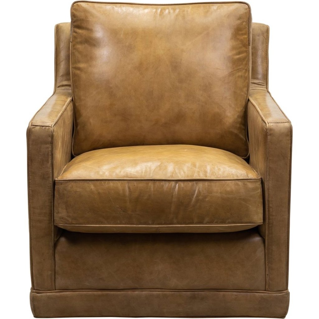 Josie Leather Modern Comfort Swivel Chair - LOOMLAN - Olivia + Quinn - Club Chairs