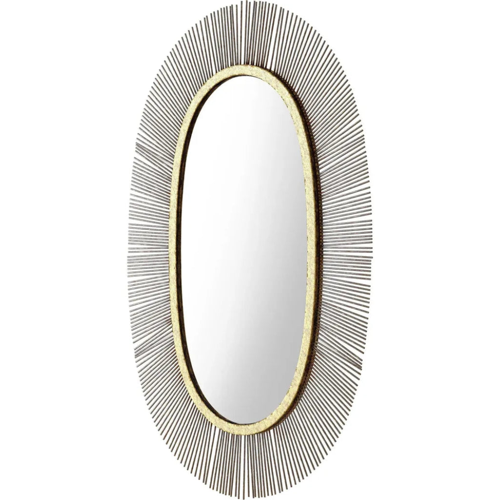 Juju Oval Mirror Black & Gold - LOOMLAN - Zuo Modern - Wall Mirrors