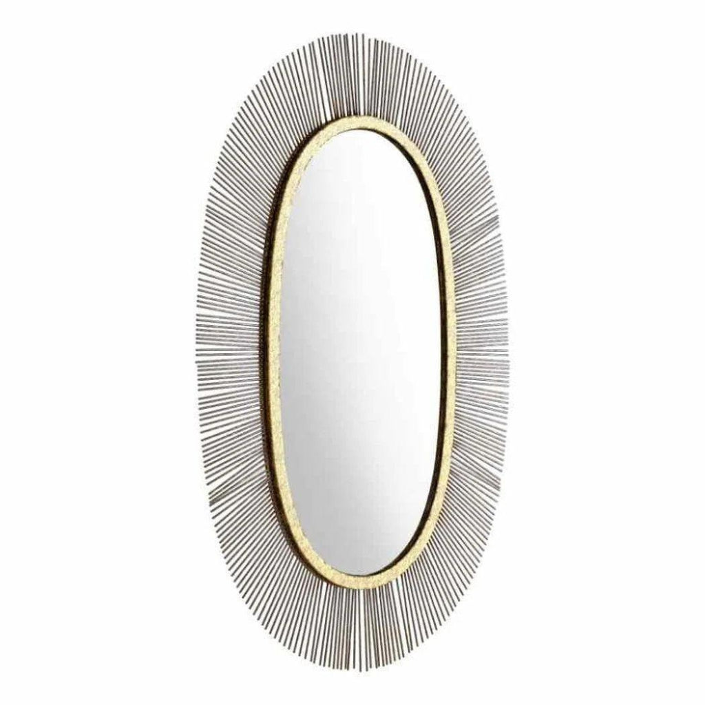 Juju Oval Mirror Black & Gold - LOOMLAN - Zuo Modern - Wall Mirrors