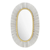 Juju Oval Mirror Black & Gold - LOOMLAN - Zuo Modern - Wall Mirrors