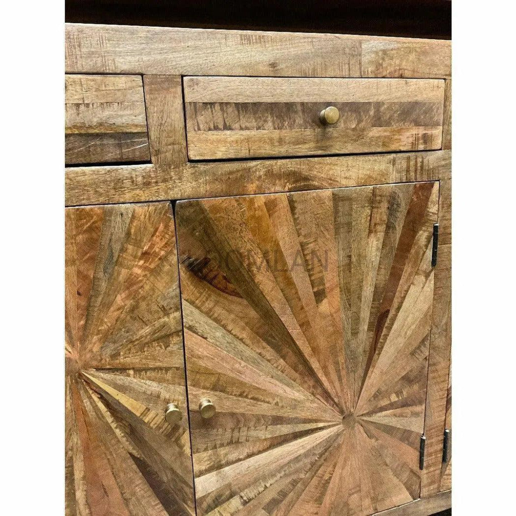 Jumbo Rustic Credenza Handmade Sunburst - LOOMLAN - LOOMLAN - Sideboards