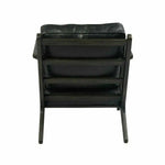 Junior Arm Chair Black Leather Seat Over Wood Base - LOOMLAN - LH Imports - Accent Chairs