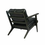 Junior Arm Chair Black Leather Seat Over Wood Base - LOOMLAN - LH Imports - Accent Chairs