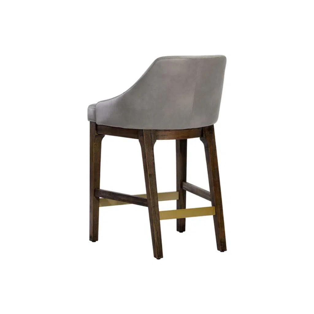 Kace Leather Counter Stool - LOOMLAN - Counter Stools