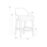 Kace Leather Counter Stool - LOOMLAN - Counter Stools