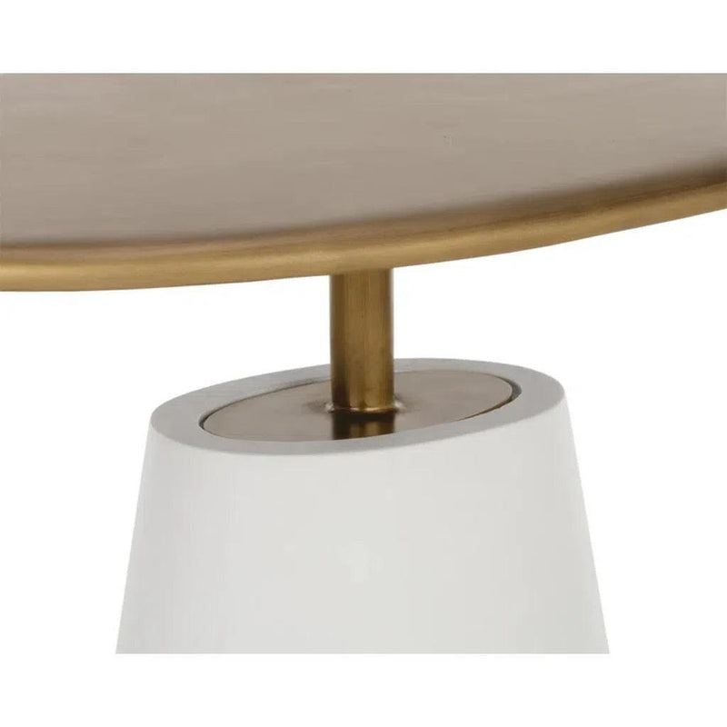 Kadin Concrete Based Steel Oval Side Table - LOOMLAN - SUNPAN - Outdoor Side Tables