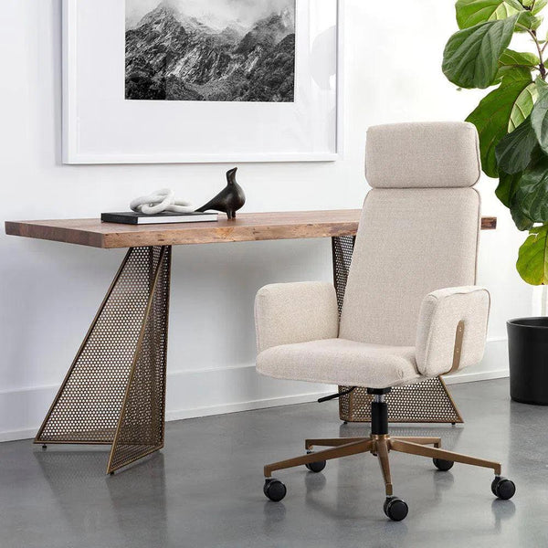 Kalev Office Chair Chacha Cream with - LOOMLAN - SUNPAN - Office Chairs