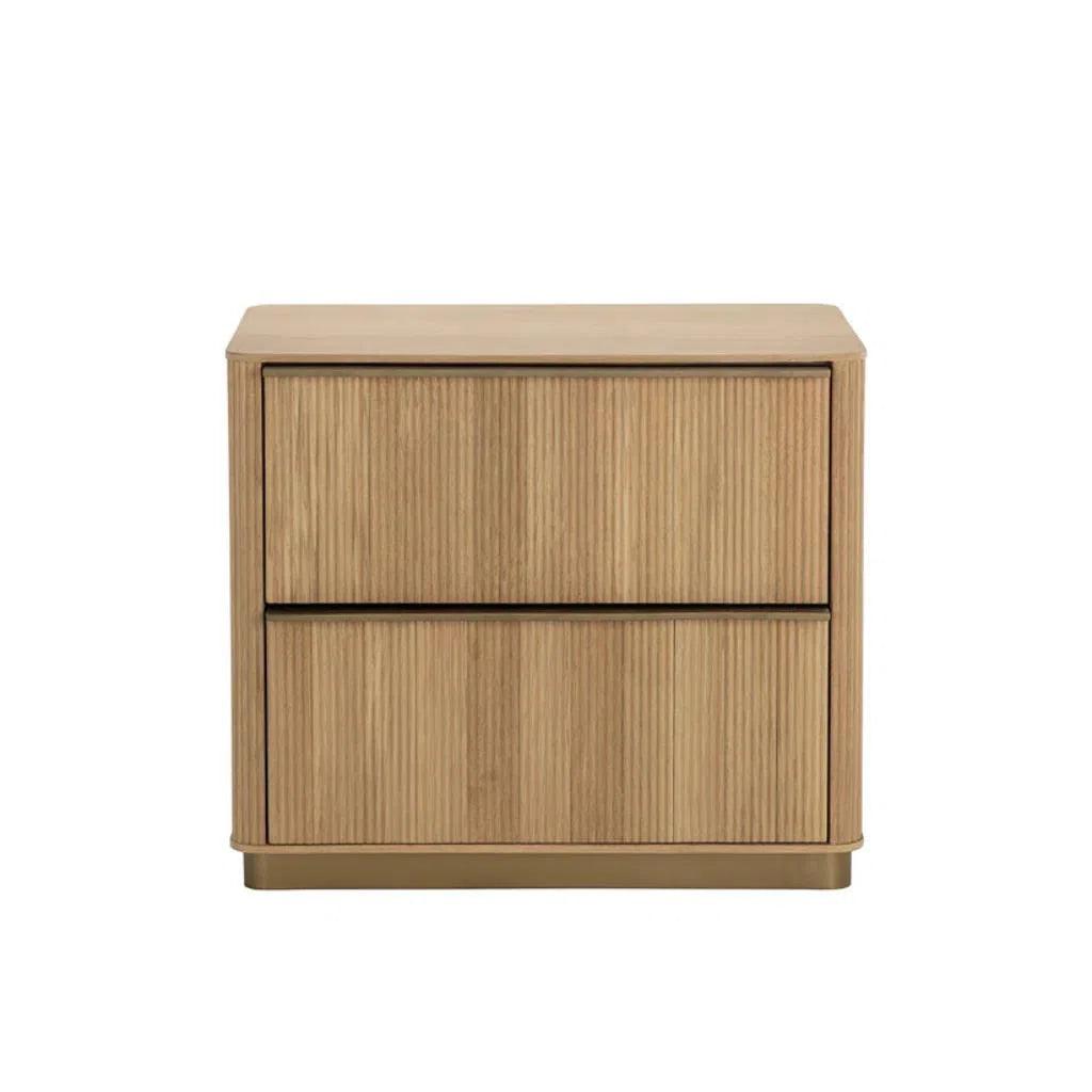 Kalla 2 Drawers Wooden Nightstand - LOOMLAN - Nightstands