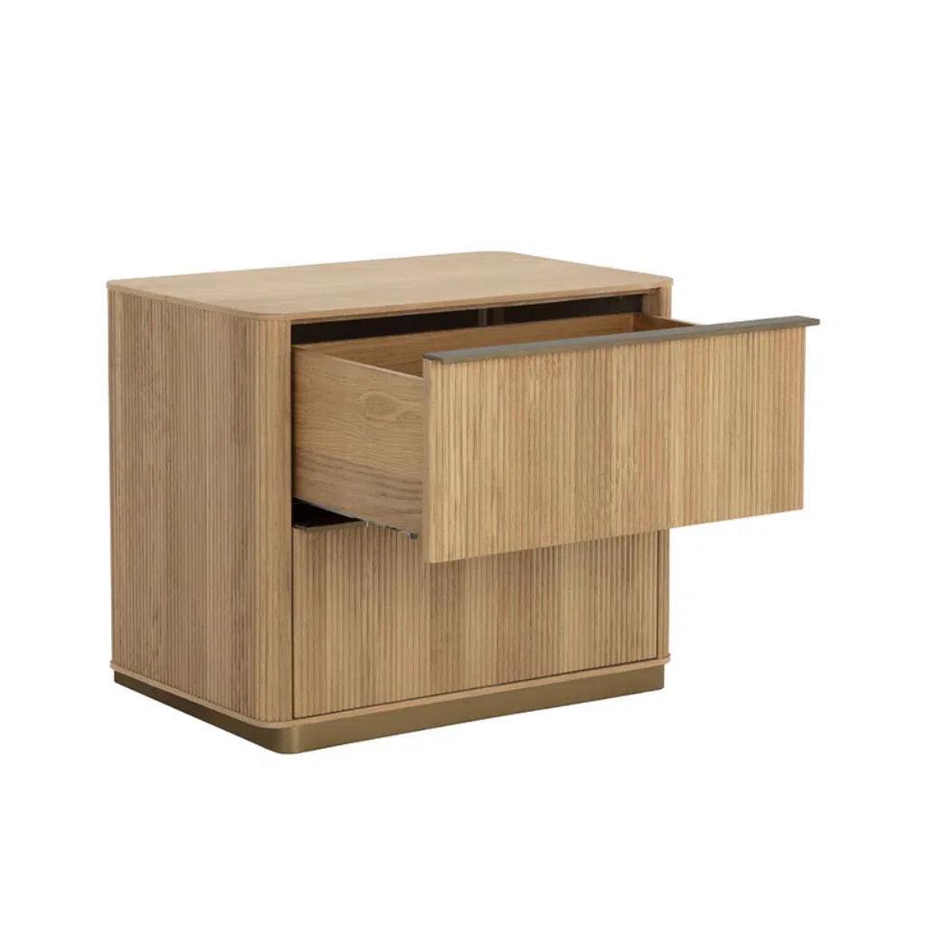 Kalla 2 Drawers Wooden Nightstand - LOOMLAN - Nightstands