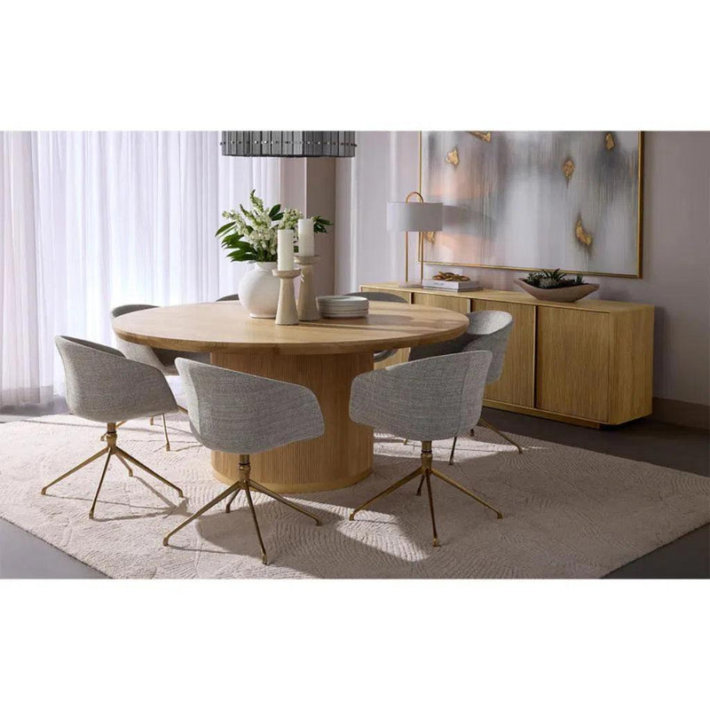Kalla Wooden Round Dining Table - LOOMLAN - SUNPAN - Dining Tables
