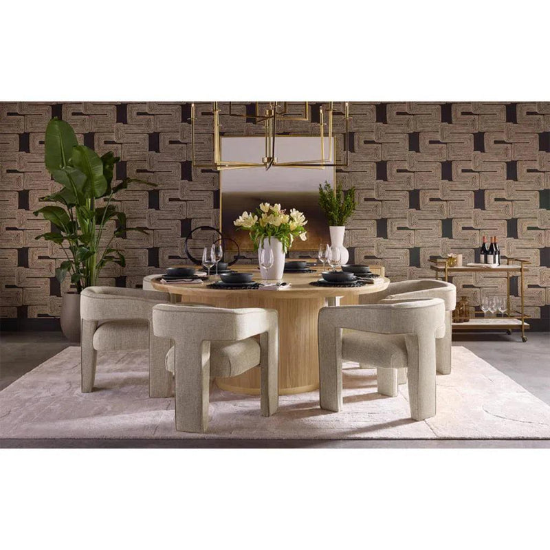 Kalla Wooden Round Dining Table - LOOMLAN - SUNPAN - Dining Tables