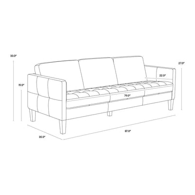 Karmelo Sofa Cognac Leather Mid - Century - LOOMLAN - SUNPAN - Sofas & Loveseats