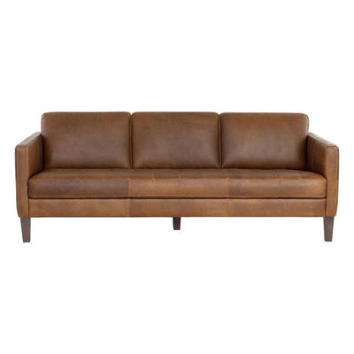 Karmelo Sofa Cognac Leather Mid - Century - LOOMLAN - SUNPAN - Sofas & Loveseats