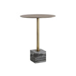 Kata Marble Based Iron Round Bar Table - LOOMLAN - Bar Tables