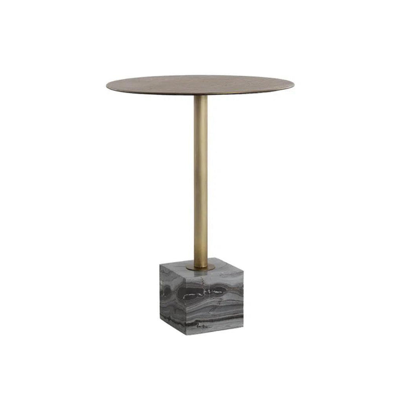 Kata Marble Based Iron Round Bar Table - LOOMLAN - SUNPAN - Bar Tables