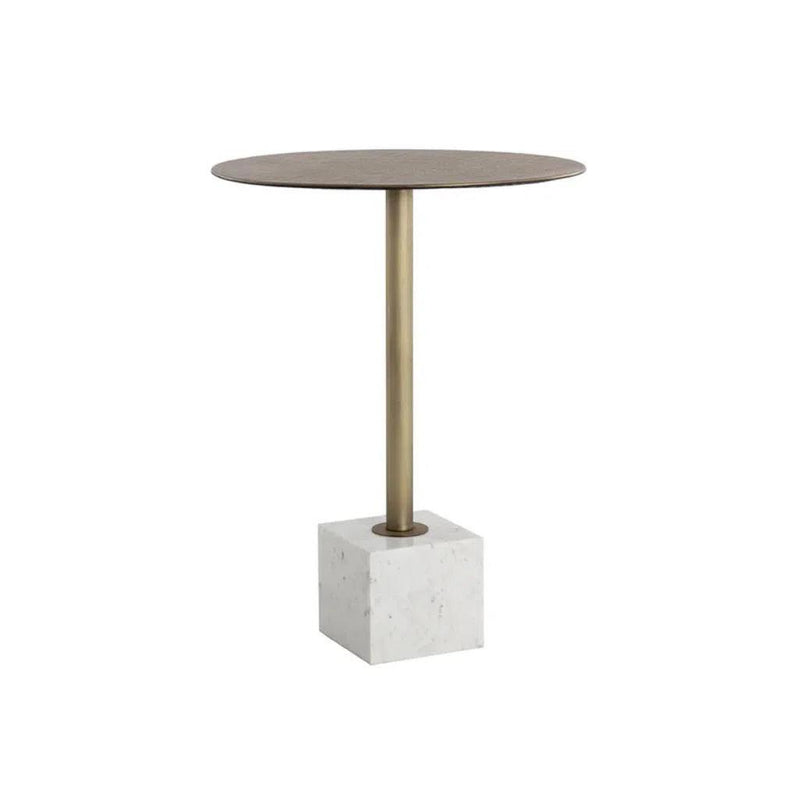 Kata Marble Based Iron Round Bar Table - LOOMLAN - SUNPAN - Bar Tables