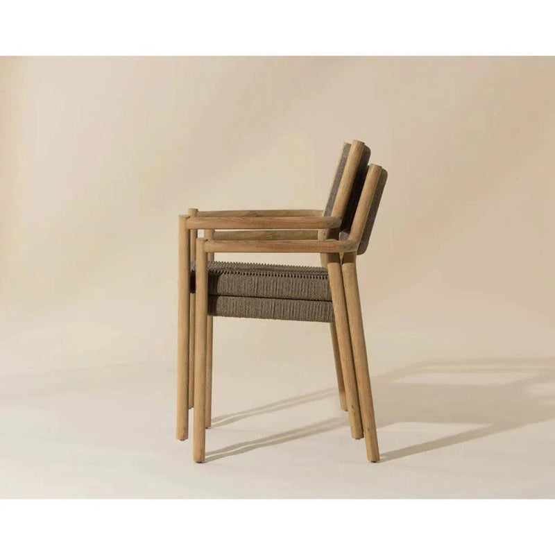 Kavala Rope Stackable Outdoor Dining Armchair - LOOMLAN - SUNPAN - Outdoor Dining Chairs