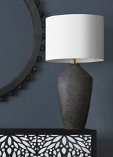 Kaycee White Drum Shade Table Lamp - LOOMLAN - Bassett Mirror - Table Lamps