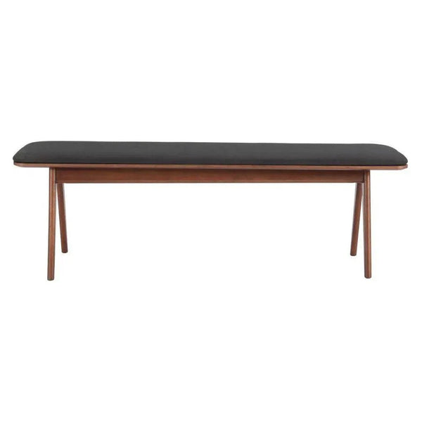 Kazwali Wood Black and Walnut Bench - LOOMLAN - Zuo Modern - Dining Benches