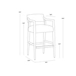 Keagan Leather Barstool - LOOMLAN - Bar Stools