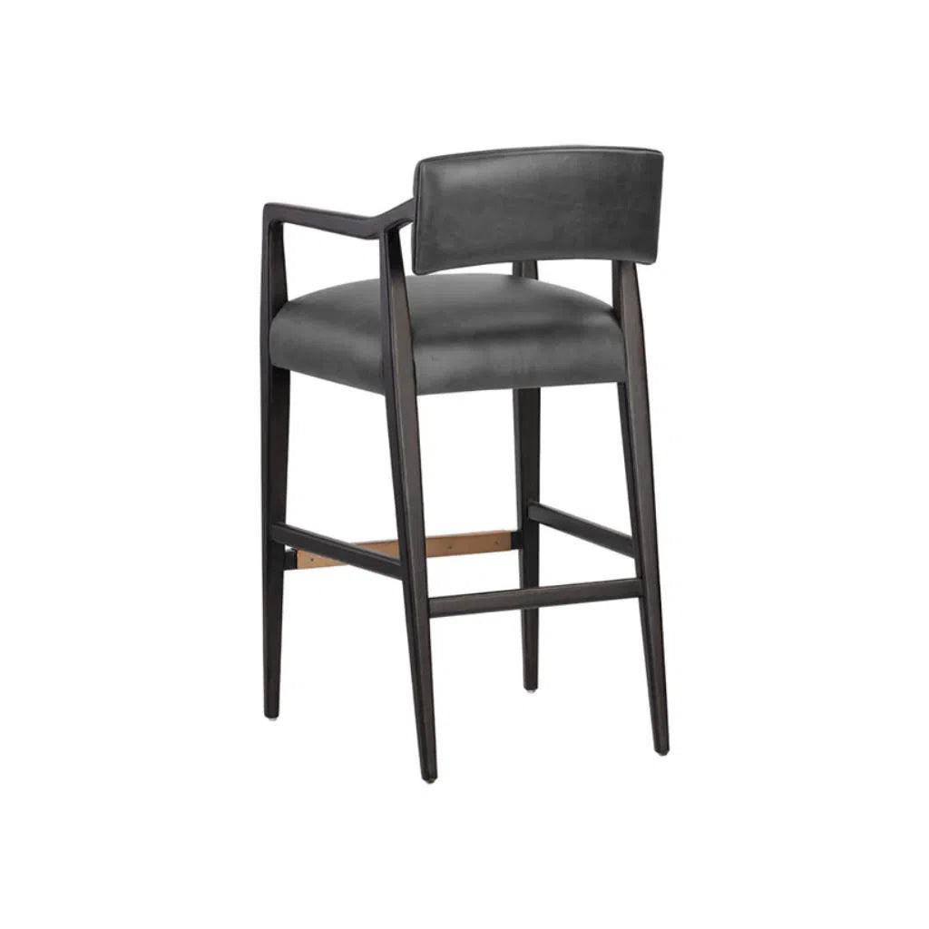 Keagan Leather Barstool - LOOMLAN - Bar Stools