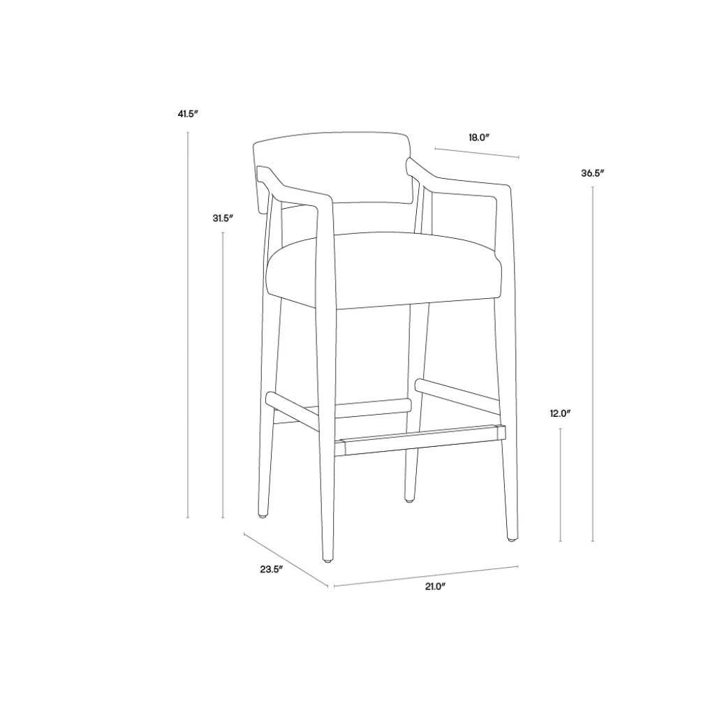 Keagan Leather Barstool - LOOMLAN - Bar Stools