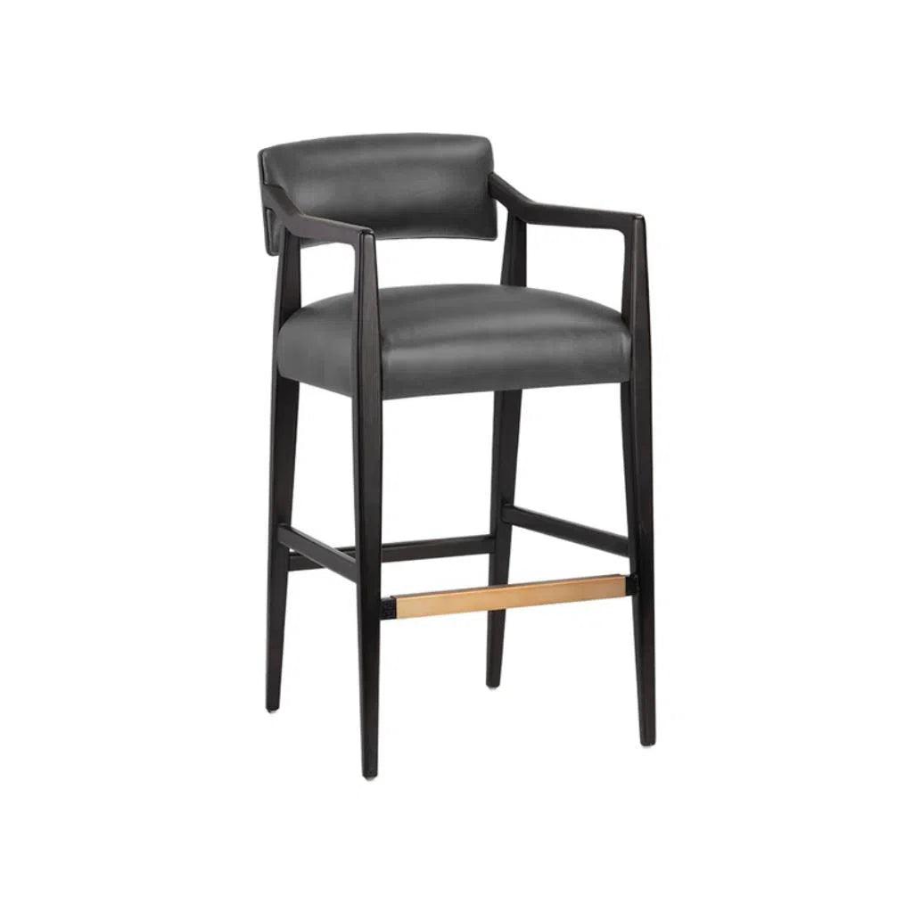 Keagan Leather Barstool - LOOMLAN - Bar Stools