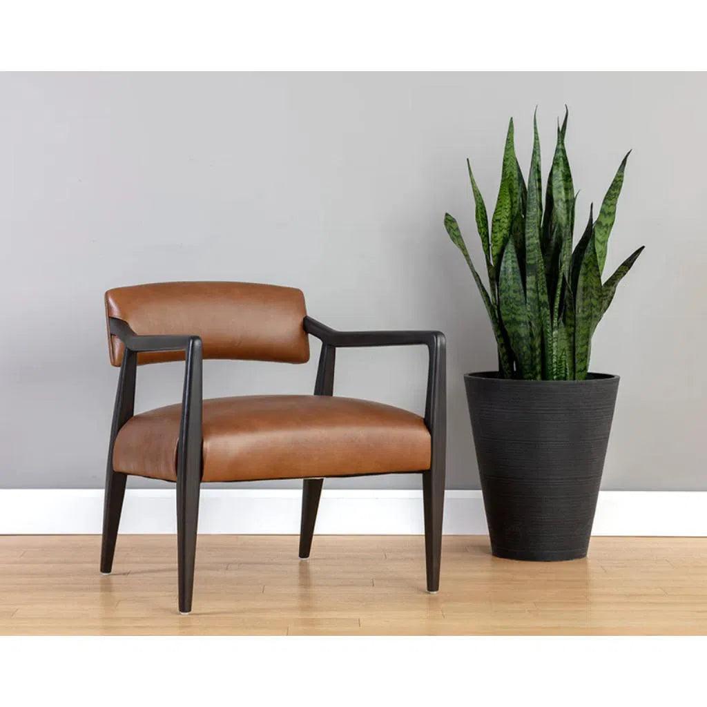 Keagan Leather Lounge Chair - LOOMLAN - Accent Chairs