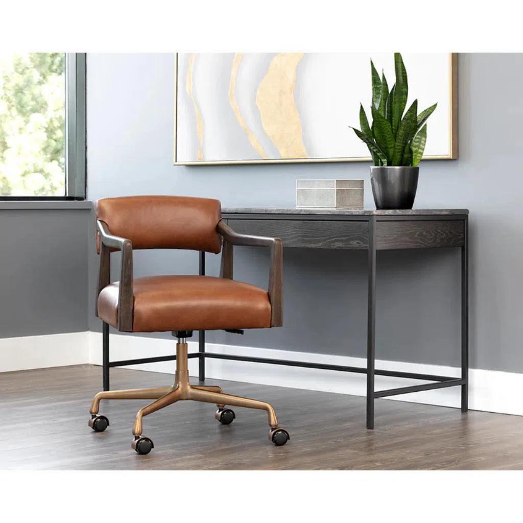 Keagan Leather Office Chair - LOOMLAN - Office Chairs